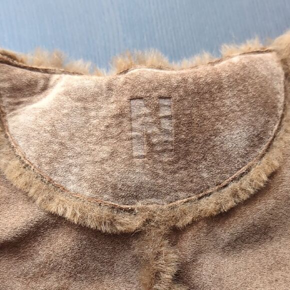 Unique Brown Genuine Leather Spliced Leather Poncho One Size - Picture 3 of 11